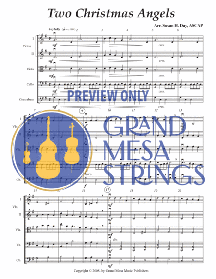 Two Christmas Angels String Orchestra scores gallery preview page 2