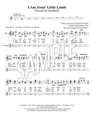 Book cover for I Am Jesus' Little Lamb - Descant (Handbells - 2 octaves)