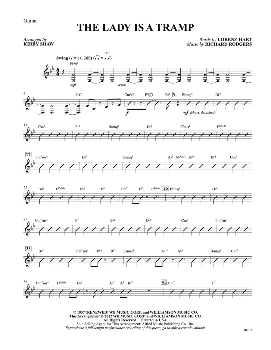The Lady Is a Tramp: Guitar