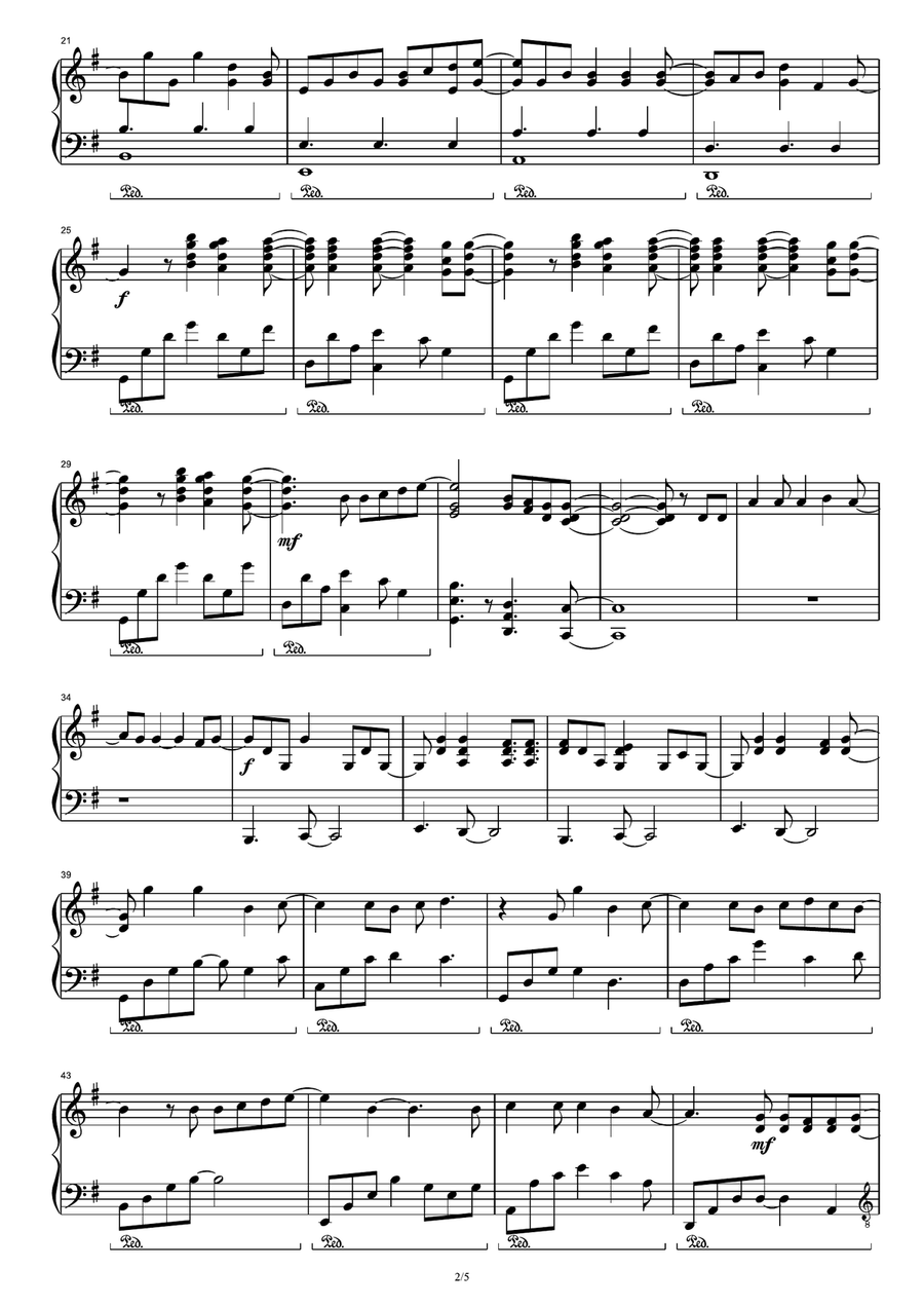 100 Years 100 Years Piano Solo scores gallery preview page 2