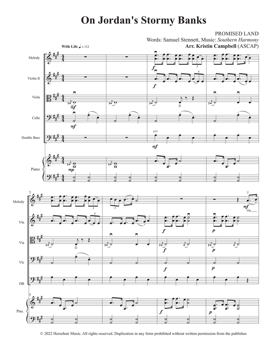 On Jordan's Stormy Banks - Flex Orchestra String Orchestra scores gallery preview page 3