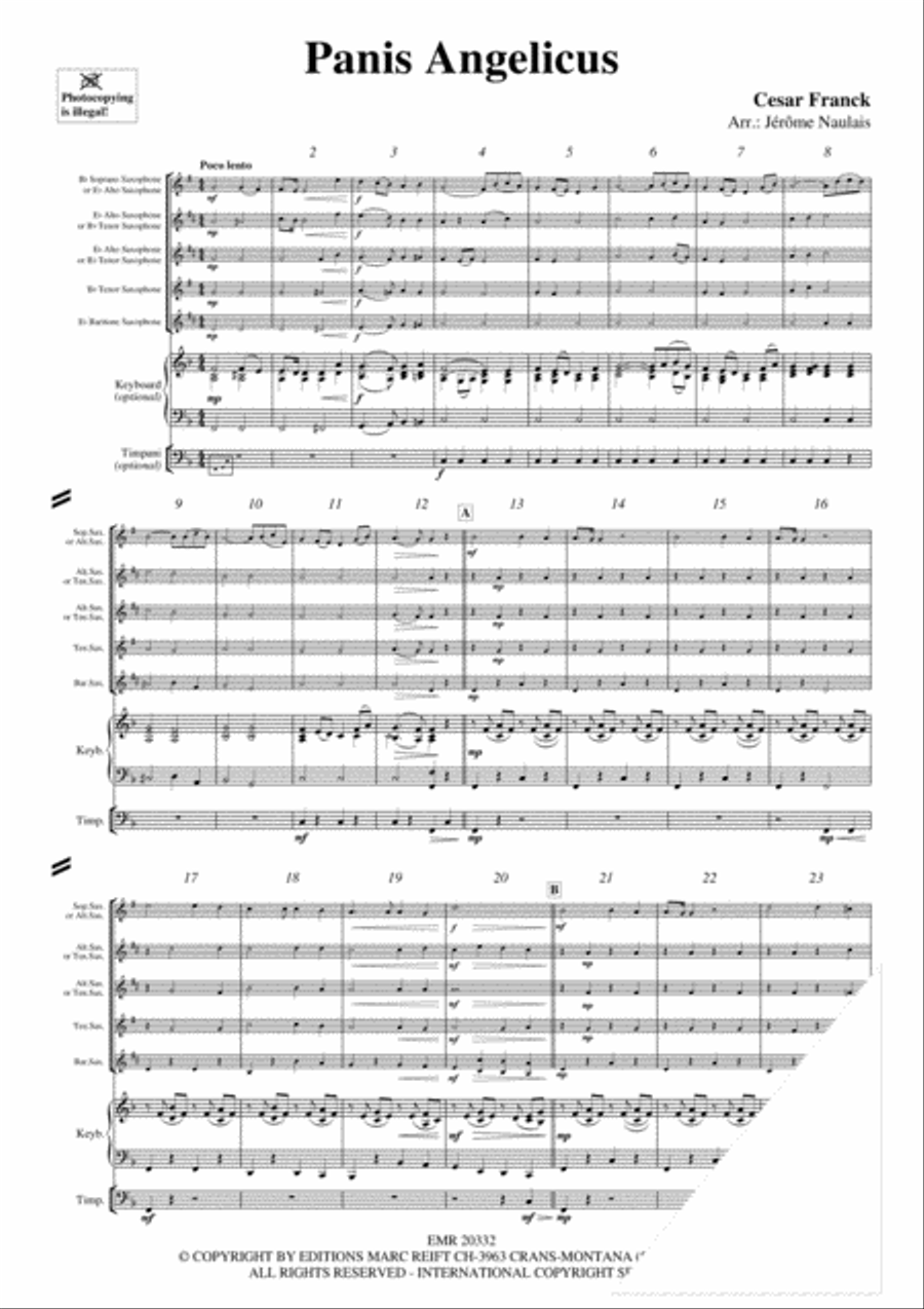 Panis Angelicus Panis Angelicus Saxophone Quintet scores gallery preview page 3