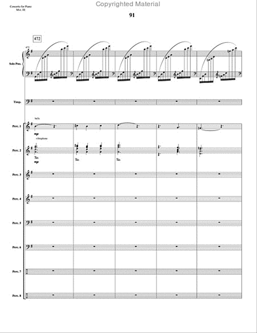 Concerto for Piano and Percussion Orchestra Percussion Ensemble scores gallery preview page 113