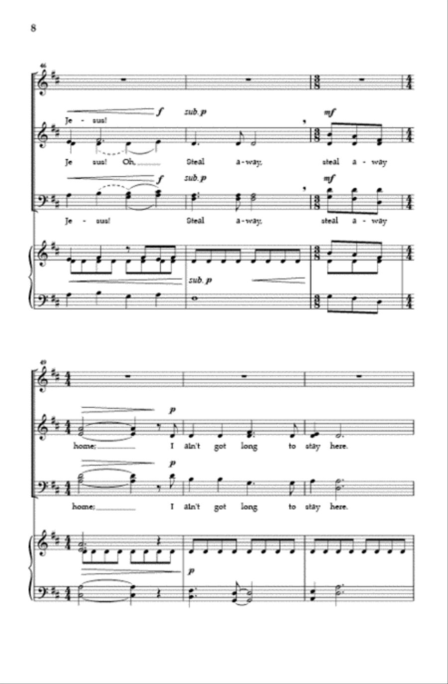 Steal Away 4-Part scores gallery preview page 7