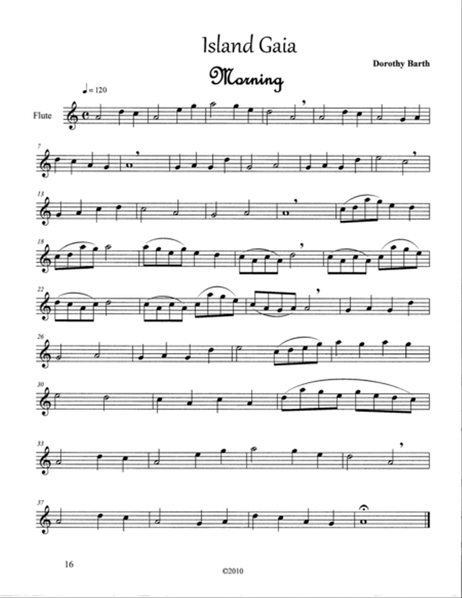 Island Gaia (6 Solos for Recorder or Flute) Small Ensemble scores gallery preview page 1