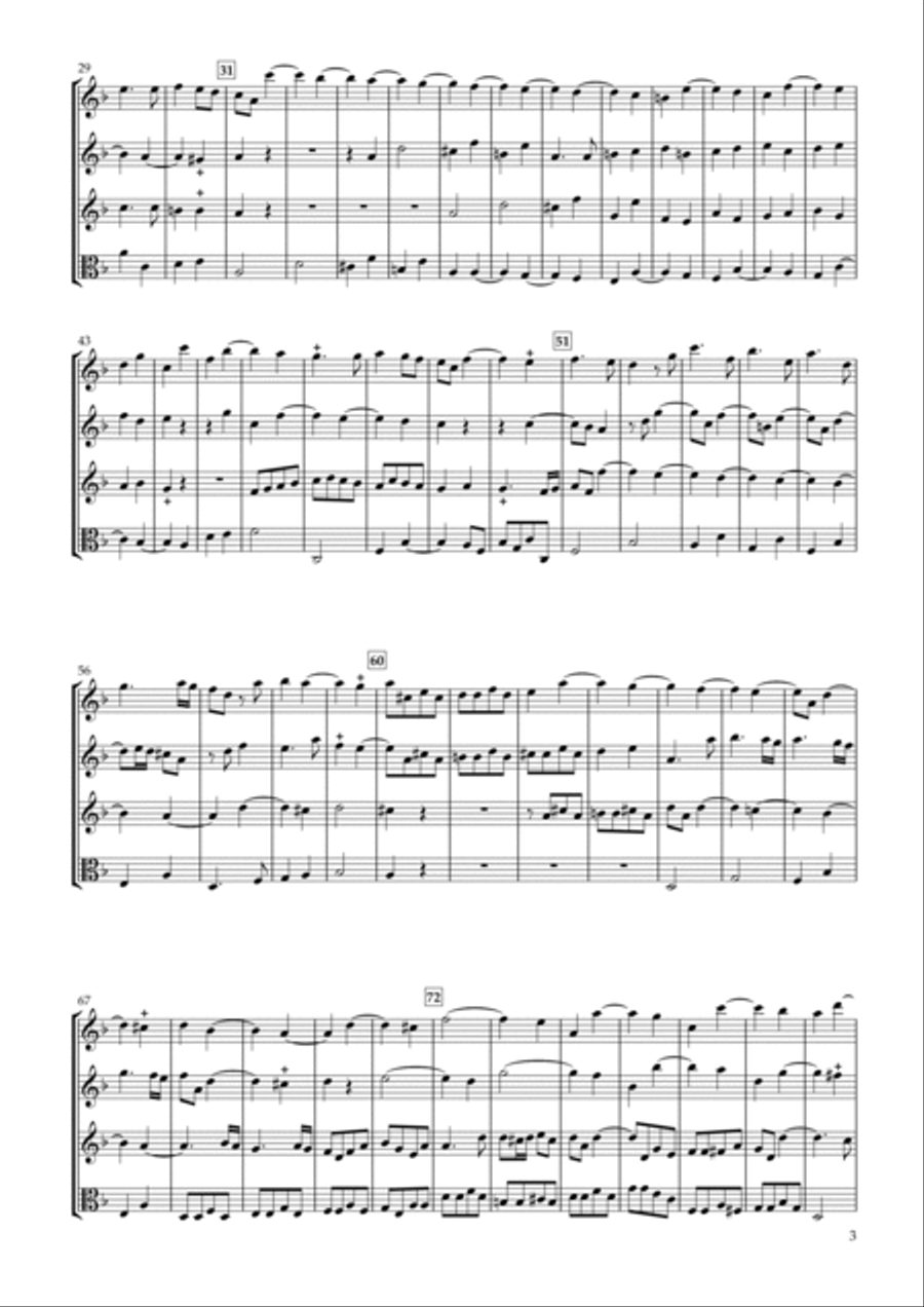 Sonata Op.34-5 for Three Violins & Viola String Duet scores gallery preview page 3