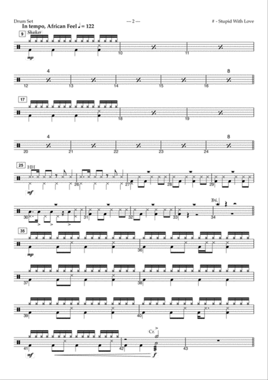 Stupid With Love Drum Set scores gallery preview page 2