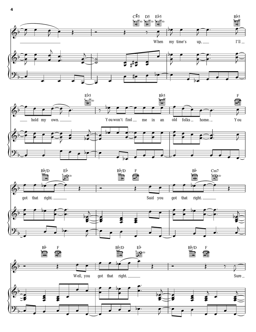 You Got That Right Piano, Vocal, Guitar scores gallery preview page 4
