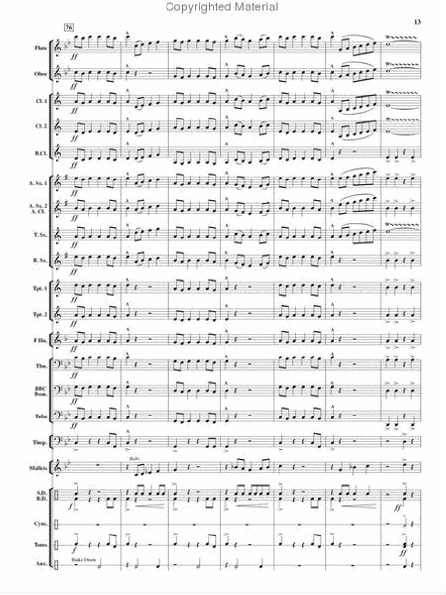 Renegade Dances Renegade Dances Concert Band scores gallery preview page 13