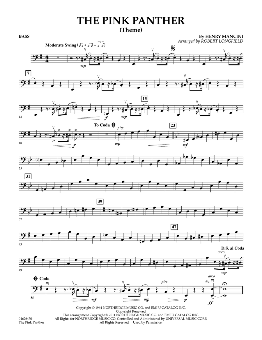 The Pink Panther (Theme) - Bass Orchestra scores gallery preview page 1