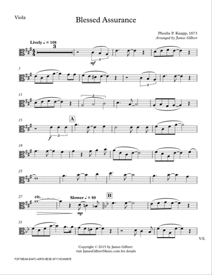 Blessed Assurance Blessed Assurance Viola scores gallery preview page 5