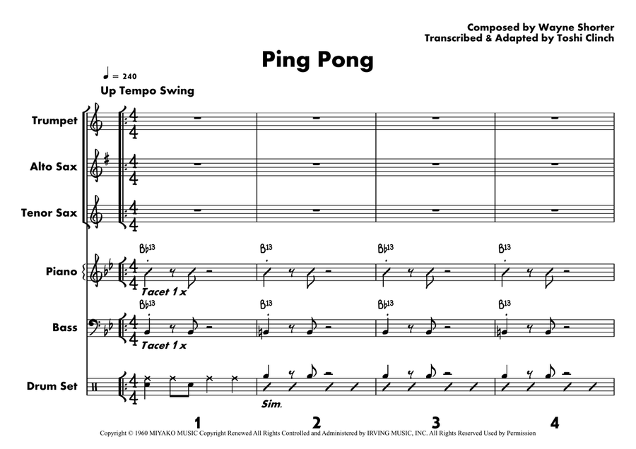 Ping Pong Jazz Ensemble scores gallery preview page 1