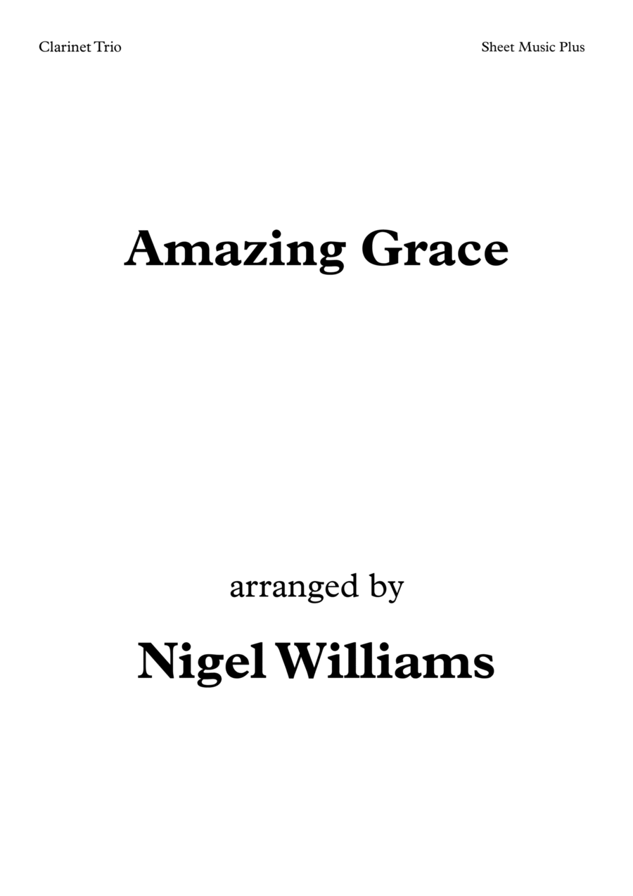 Amazing Grace, for Clarinet Trio Clarinet Trio scores gallery preview page 1