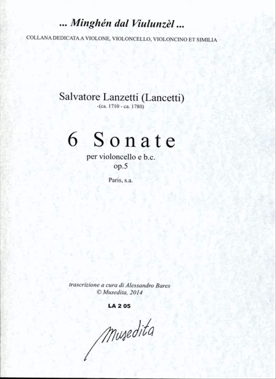 6 Sonate op.5 (Paris, s.a.) Cello scores gallery preview page 1