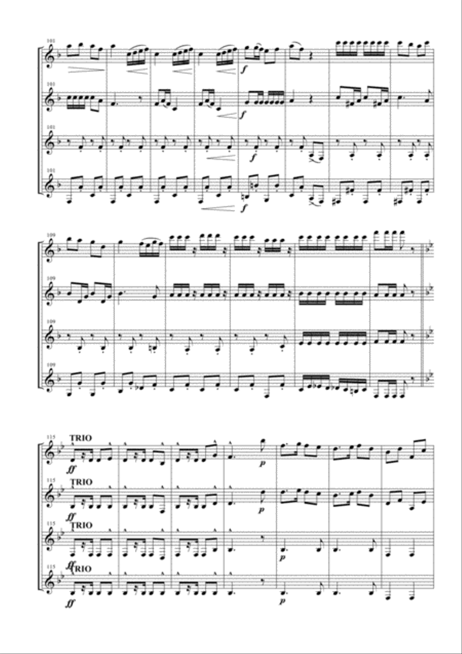Florentiner March for Clarinet Quartet Clarinet Quartet scores gallery preview page 6