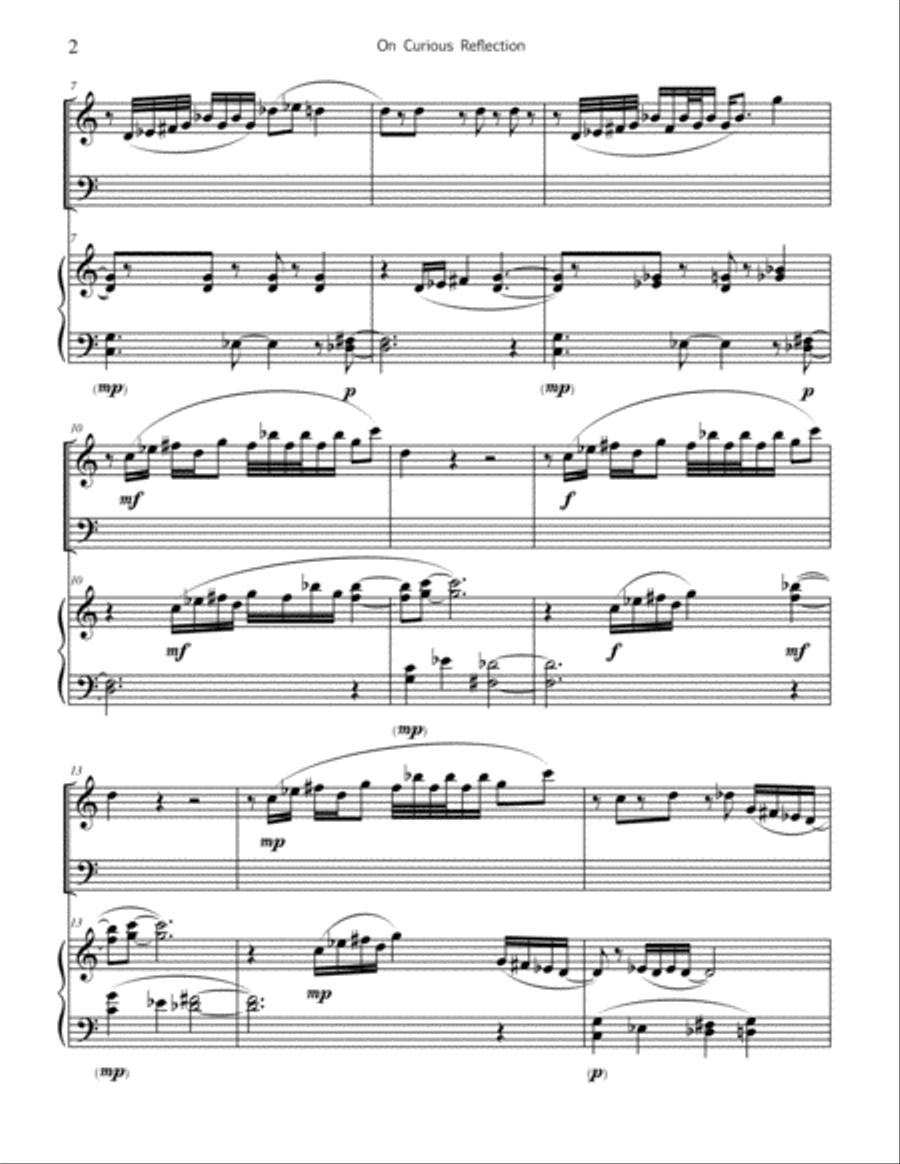 On Curious Reflection - for marimba and piano Piano scores gallery preview page 3