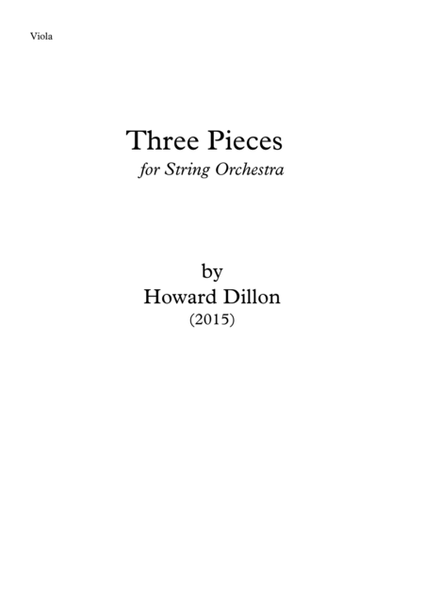 Three Pieces for String Orchestra Viola