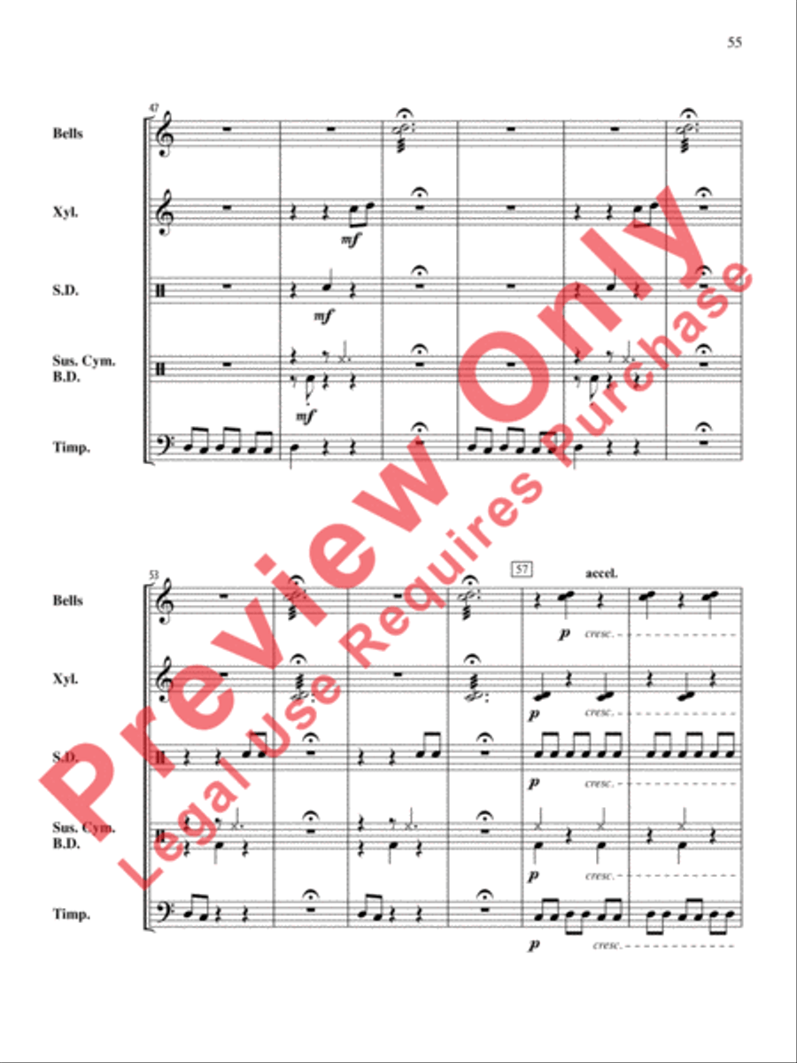 The Anthony J. Cirone Intermediate Percussion Ensemble Collection Percussion Ensemble scores gallery preview page 56