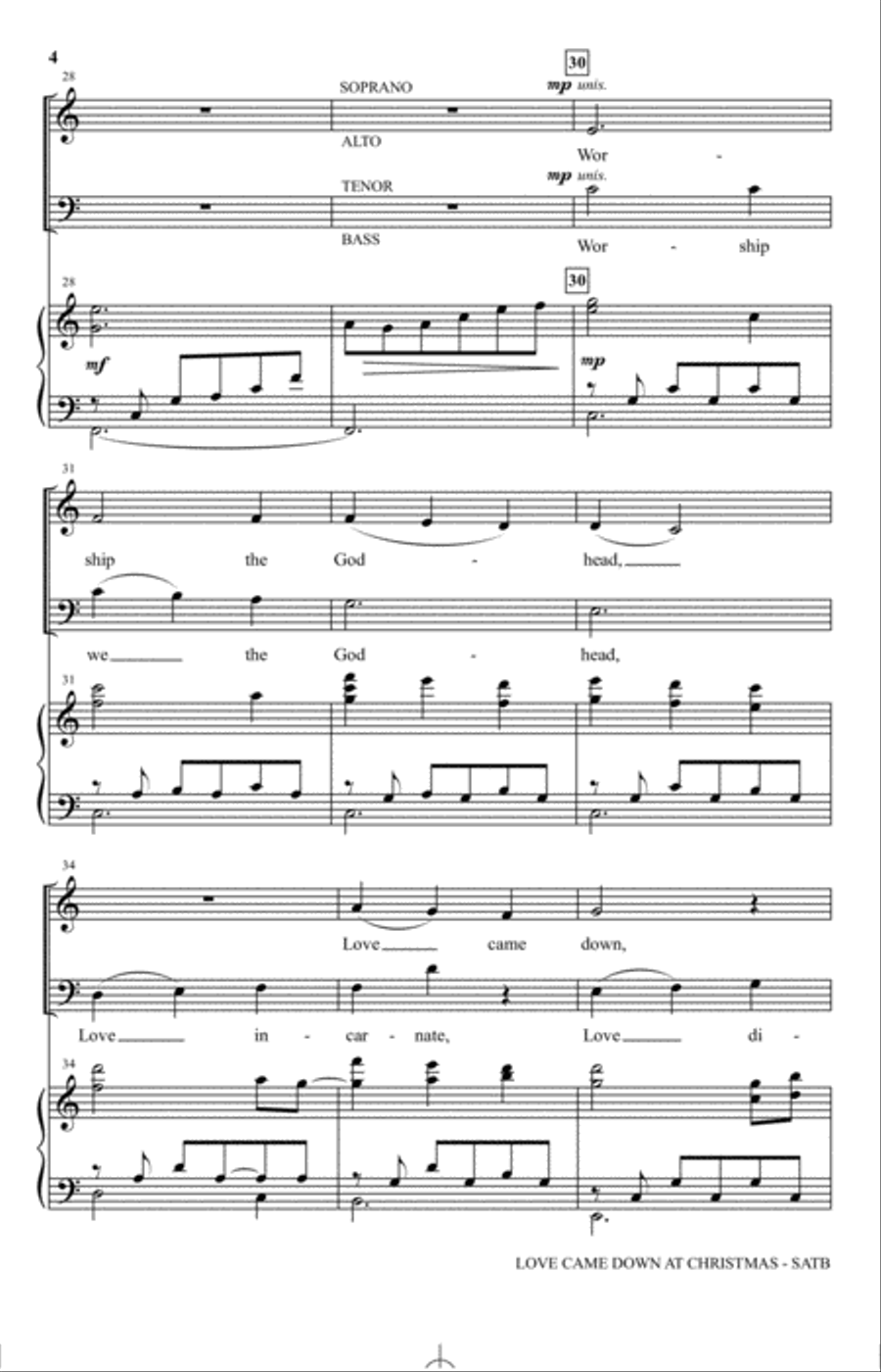 Love Came Down At Christmas 4-Part scores gallery preview page 3