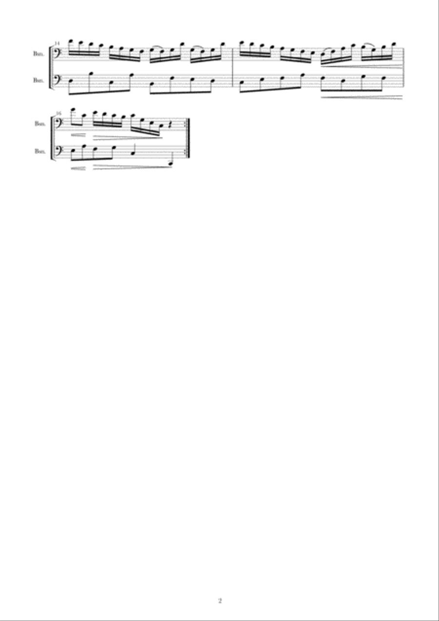 Six Short Preludes by Bach arranged for 2 Bassoons or 2 Cellos. Small Ensemble scores gallery preview page 3