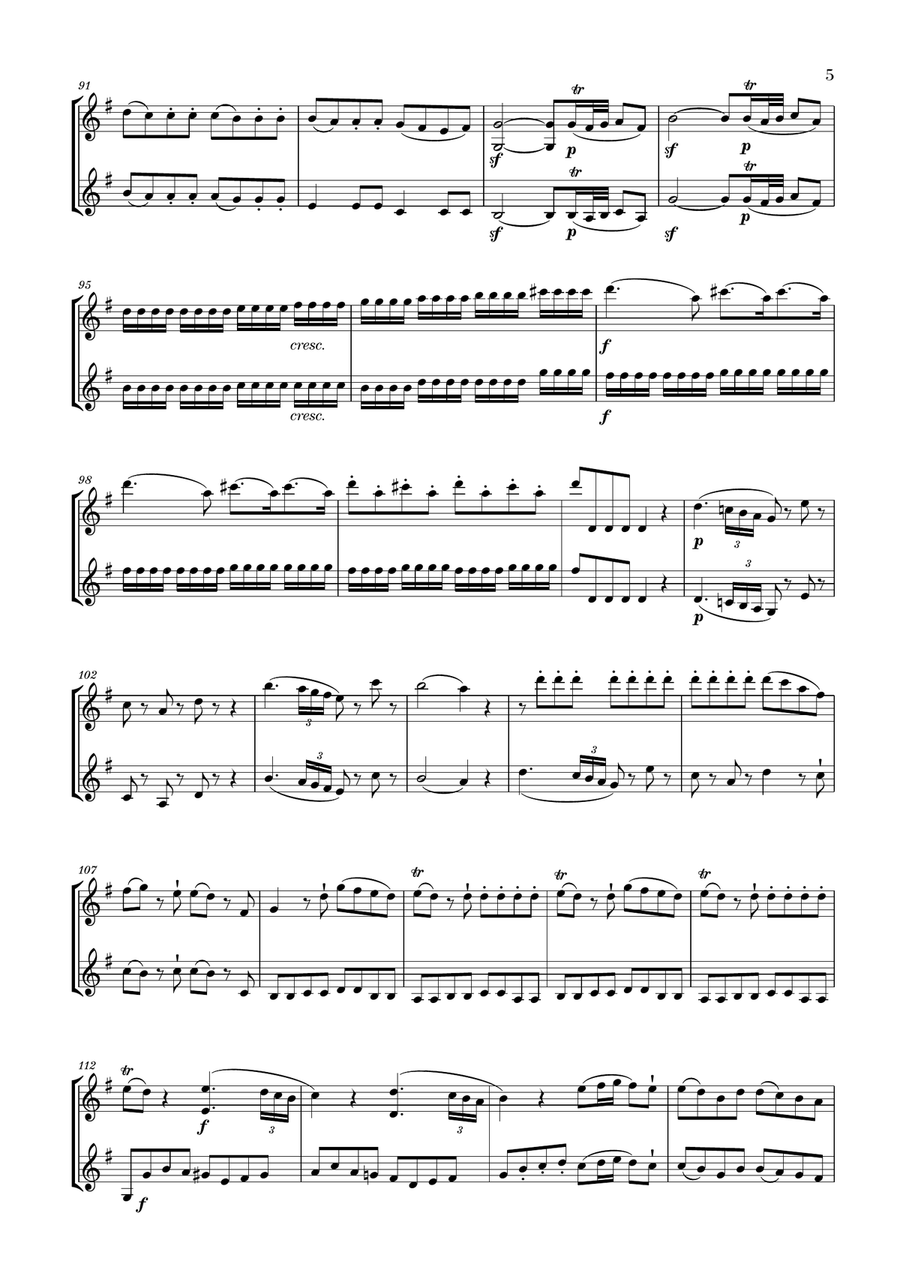 Eine Kleine Nachtmusik for 2 Violins String Duet scores gallery preview page 5
