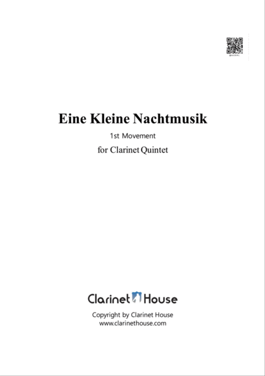 Eine Kleine Nachtmusik KV.525 (1st Movement) for Clarinet Quintet Clarinet Quintet scores gallery preview page 1