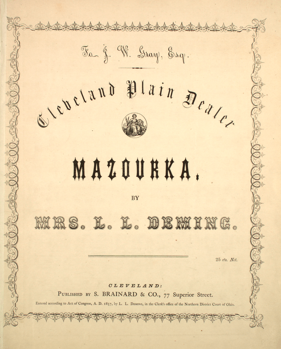 Cleveland Plain Dealer Mazourka Piano Solo - Digital Sheet Music