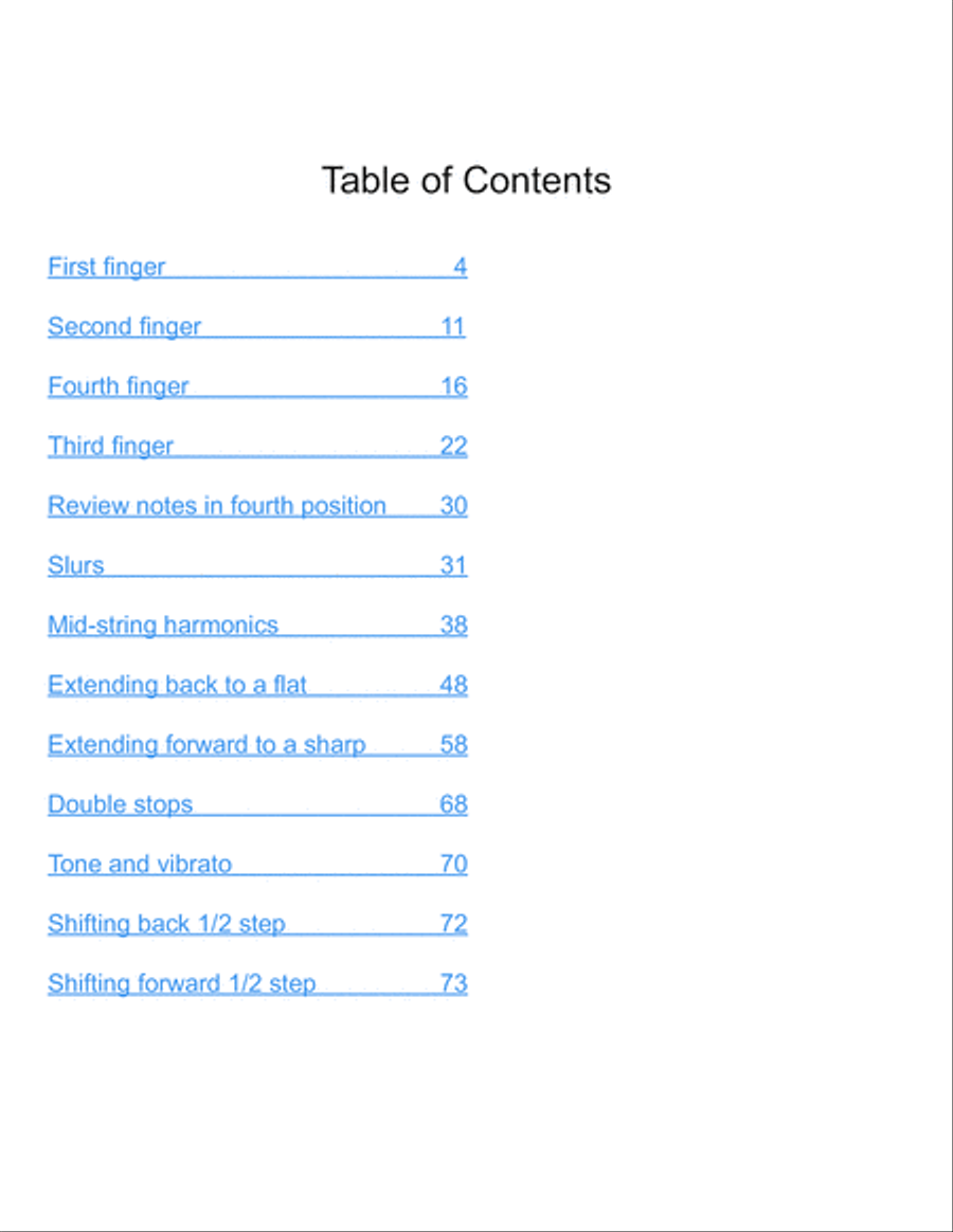 Fourth Position Study Method for the Cello