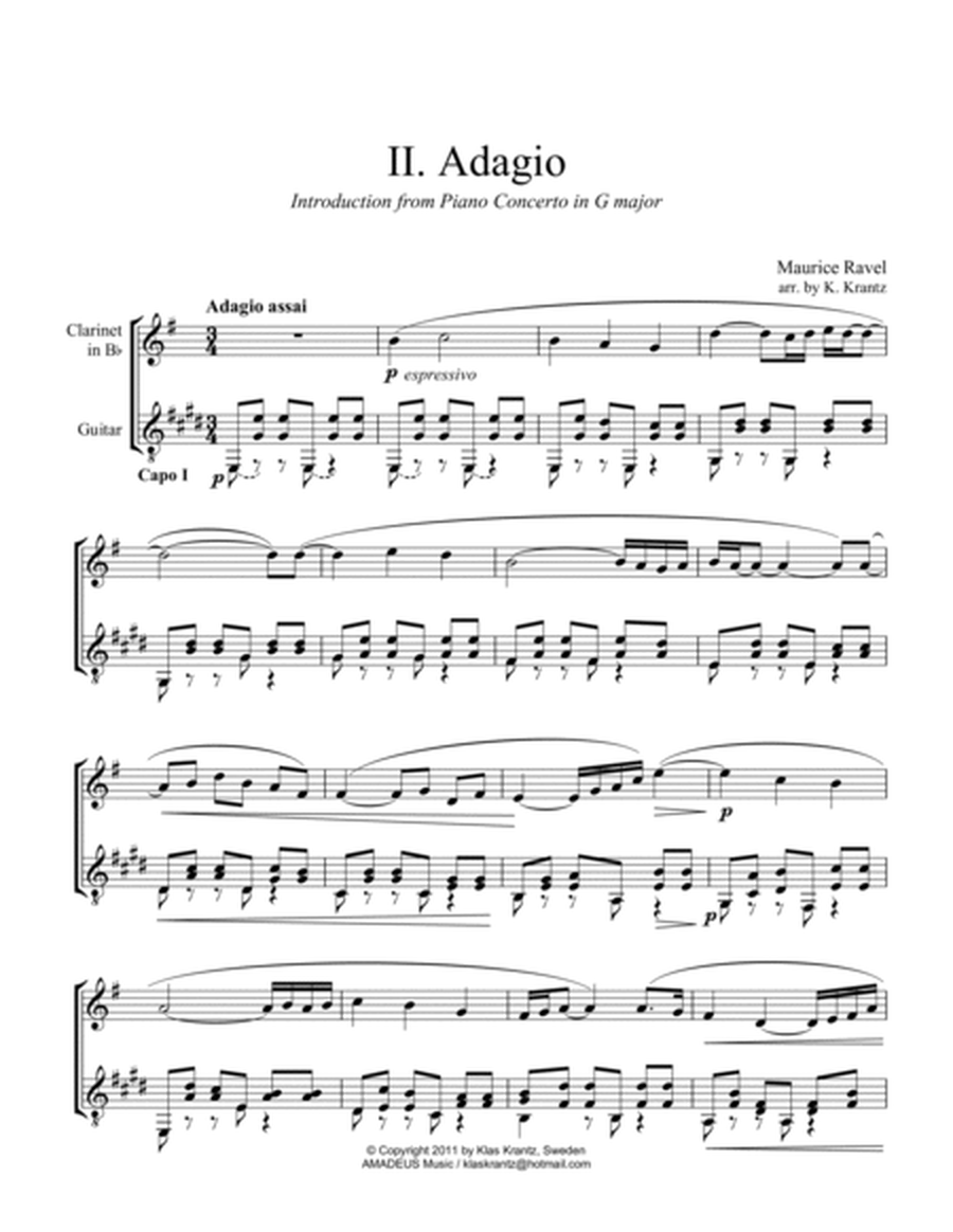 Adagio assai for clarinet in Bb and guitar image number null
