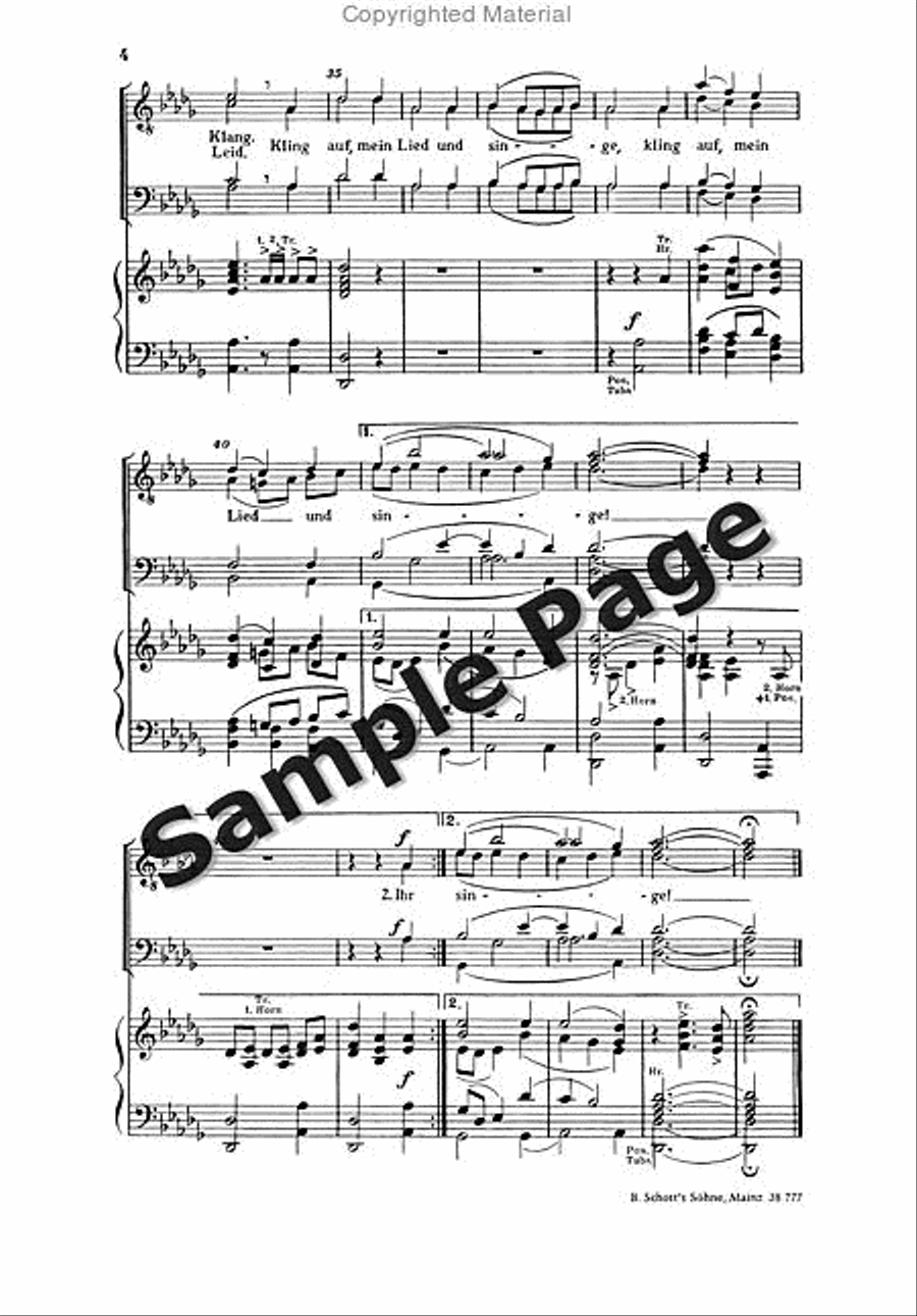 Weber B Kling Auf Mein Lied TTBB scores gallery preview page 5