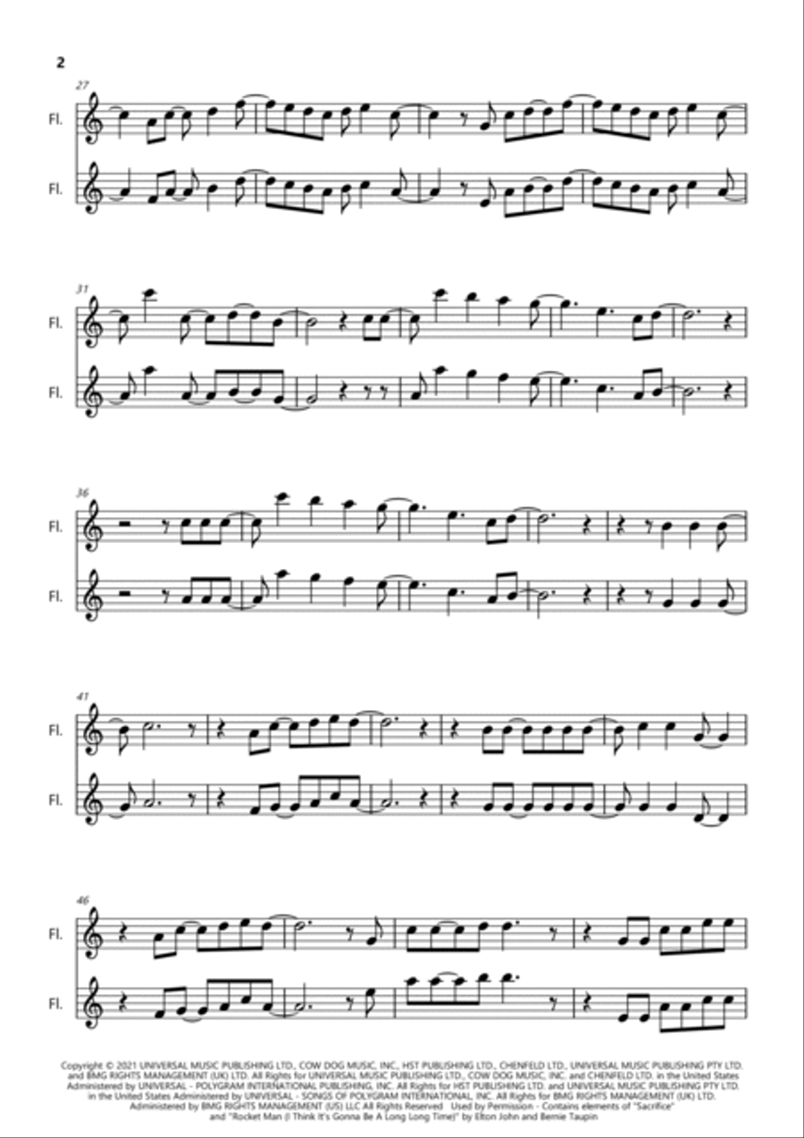 Cold Heart (pnau Remix) Cold Heart (pnau Remix) Flute Duet scores gallery preview page 2
