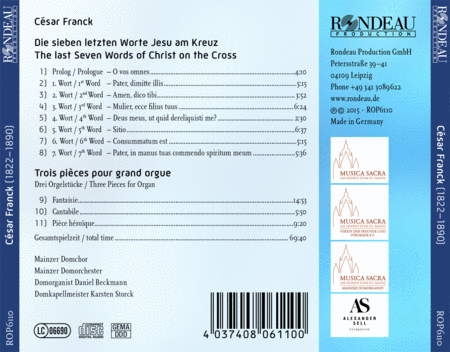 Franck: The Seven Last Words of Christ on the Cross - Three Pieces for Organ