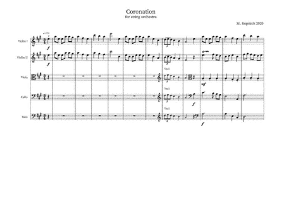 Coronation Coronation String Orchestra scores gallery preview page 1