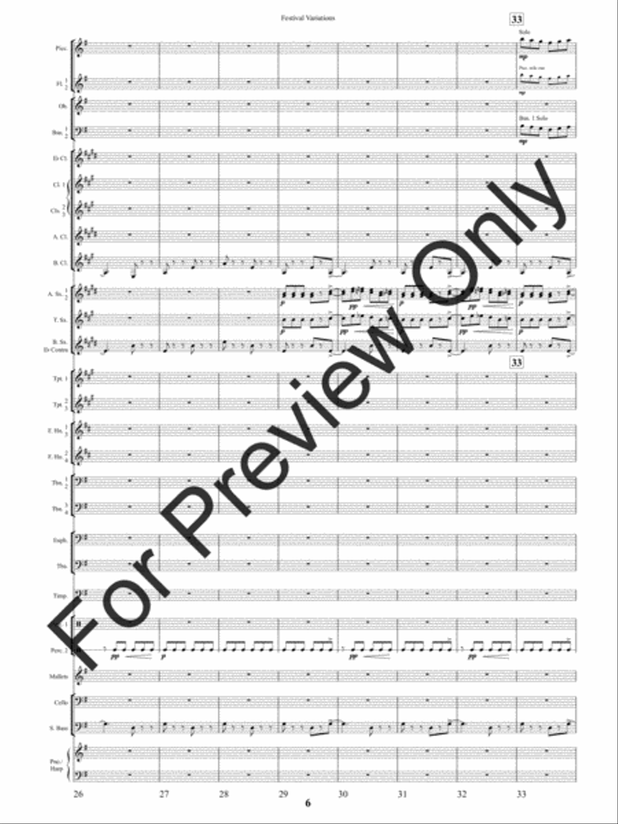 Festival Variations (Score) Concert Band scores gallery preview page 9