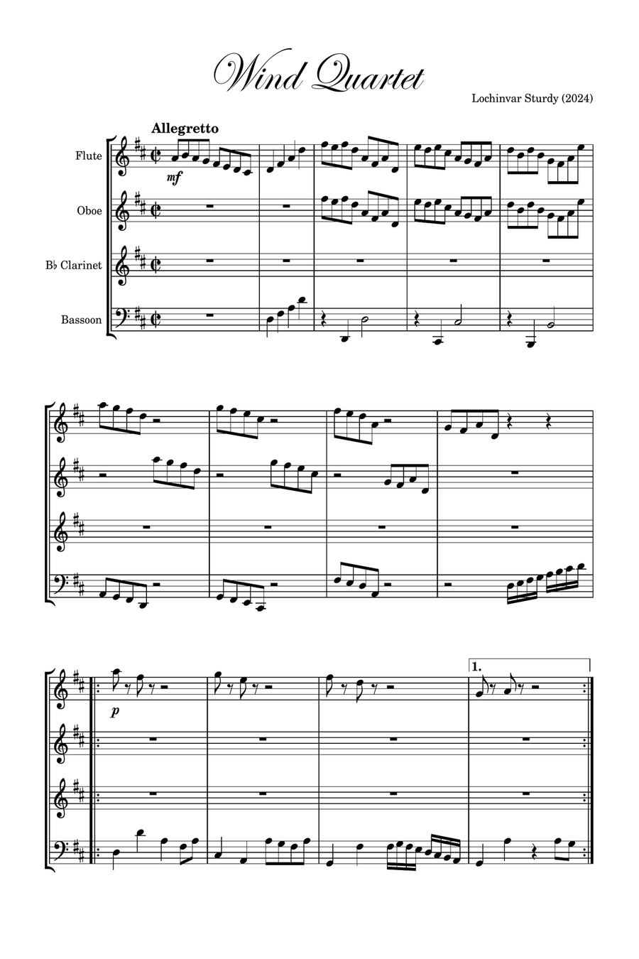 Wind Quartet Small Ensemble scores gallery preview page 1