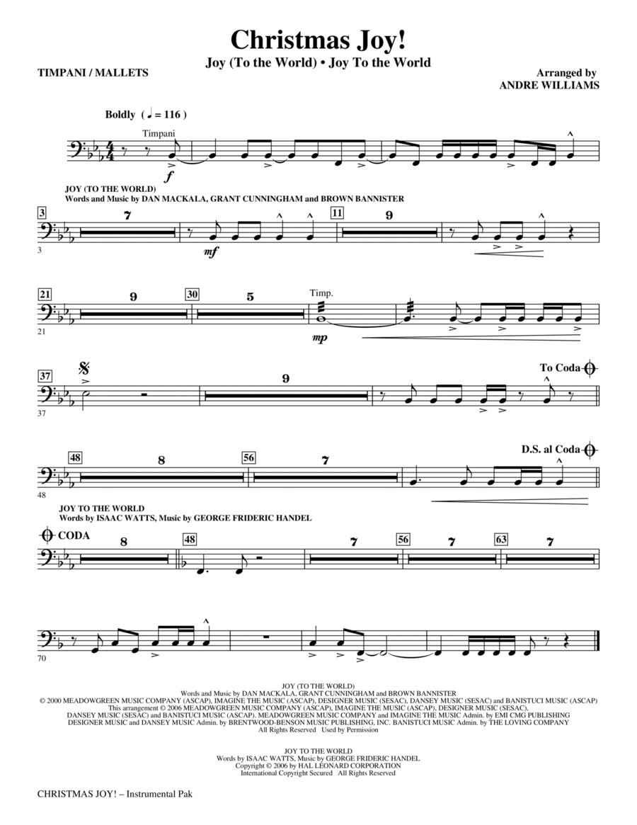 Christmas Joy! - Timpani and Mallet Percussion Choir scores gallery preview page 1