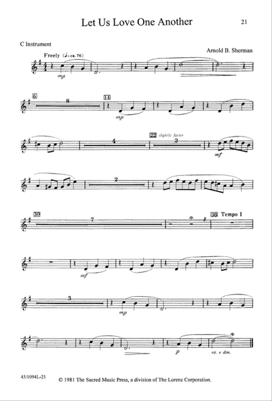 10 Anthems for about 10 Singers Unison Choir scores gallery preview page 22