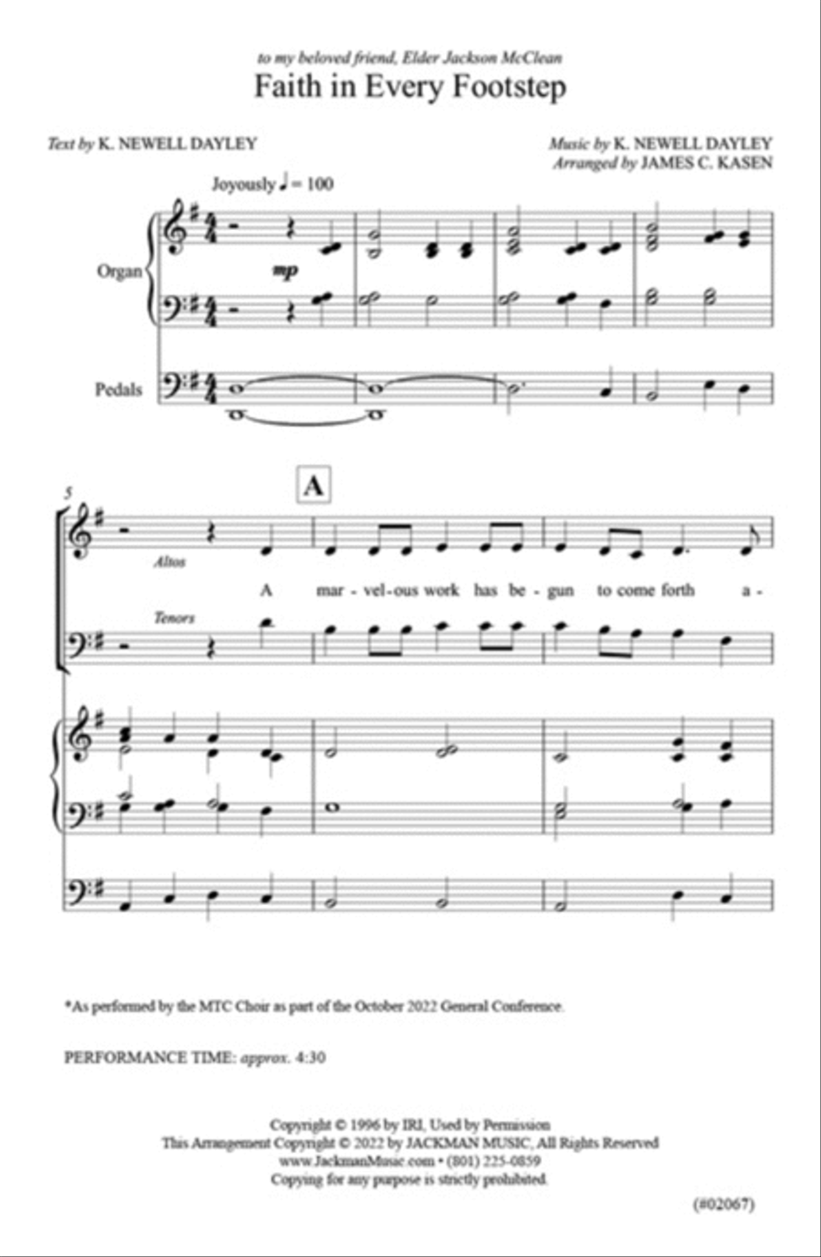 Faith in Every Footstep - SATB - Kasen 4-Part scores gallery preview page 2