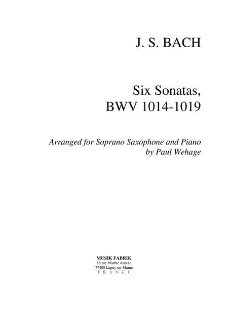 6 Sonatas BWV 1014-1019