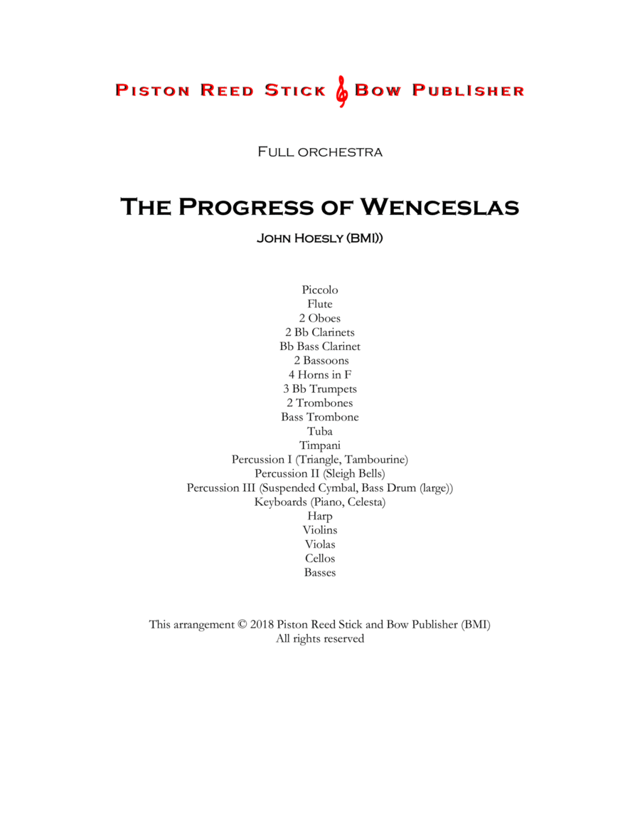 Progress of Wenceslas, The (Good King Wenceslas)- orchestra Full Orchestra scores gallery preview page 1