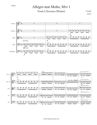 Winter, Movement 1 from Vivaldi's Four Seasons. Grade 3 String Orchestra