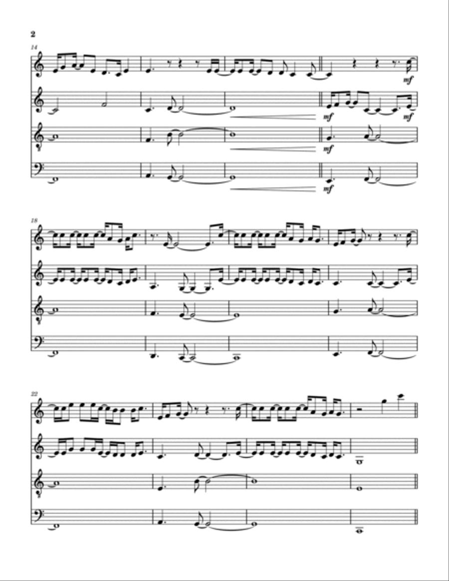 Sunday Is Coming Saxophone Quartet scores gallery preview page 3