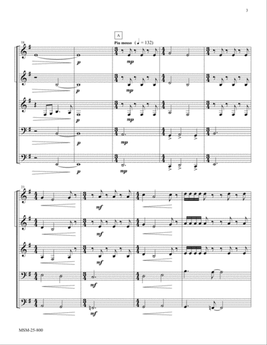 The God of Abraham Praise Brass Quintet scores gallery preview page 3