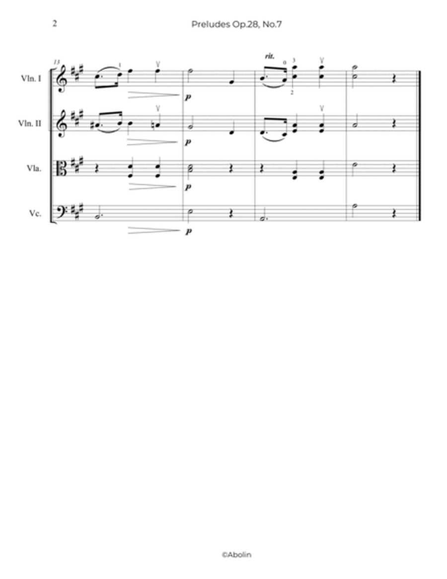 Chopin: Preludes Op.28, No.7 - String Quartet image number null