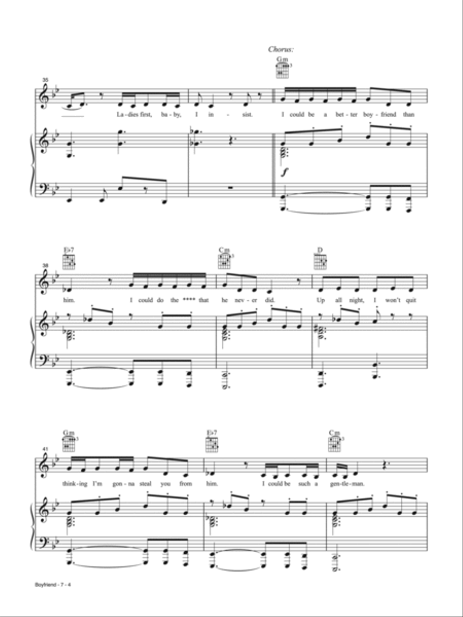Boyfriend Boyfriend Piano, Vocal, Guitar scores gallery preview page 4