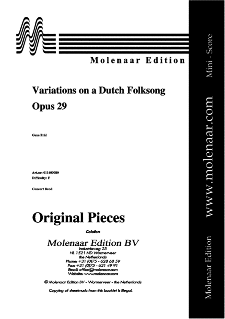 Variations on a Dutch Folksong Concert Band scores gallery preview page 2
