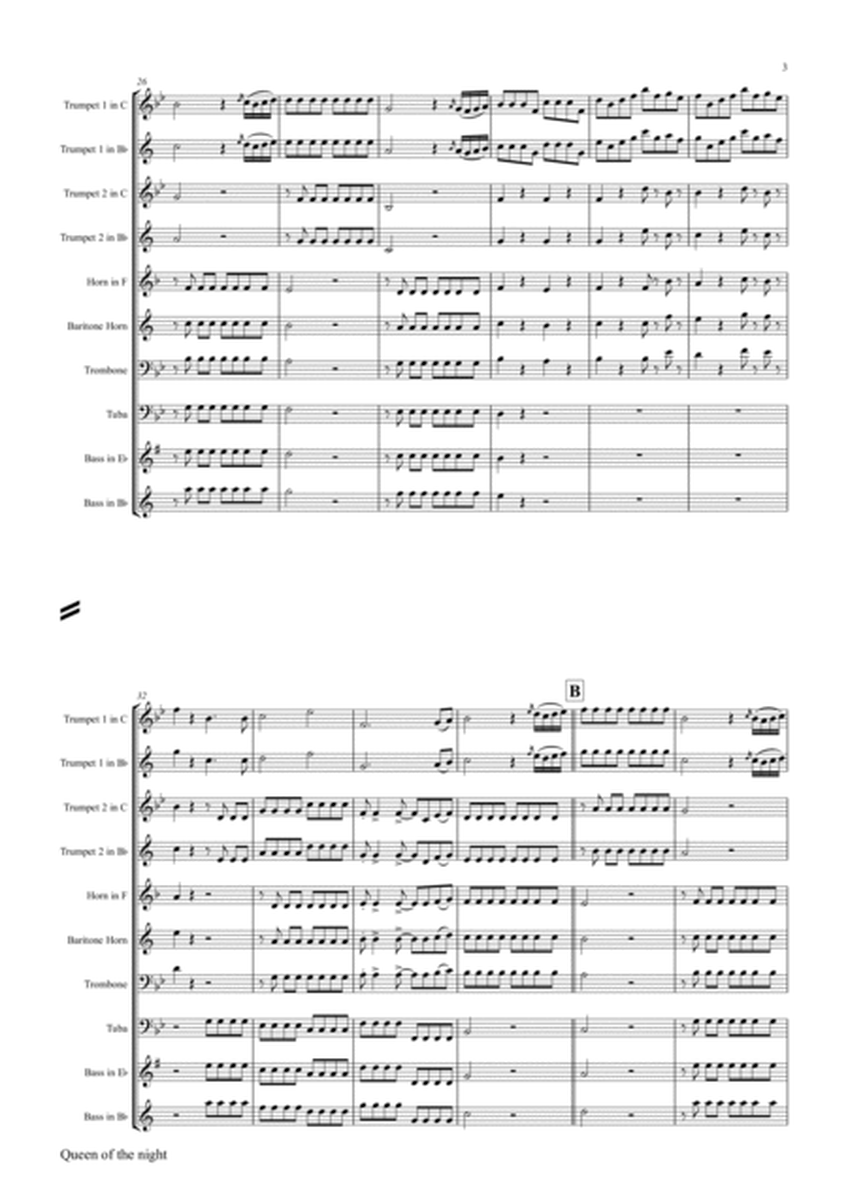The Magic Flute Queen of the night - KV 620 W.A.Mozart - Brass Quartet - G-Minor