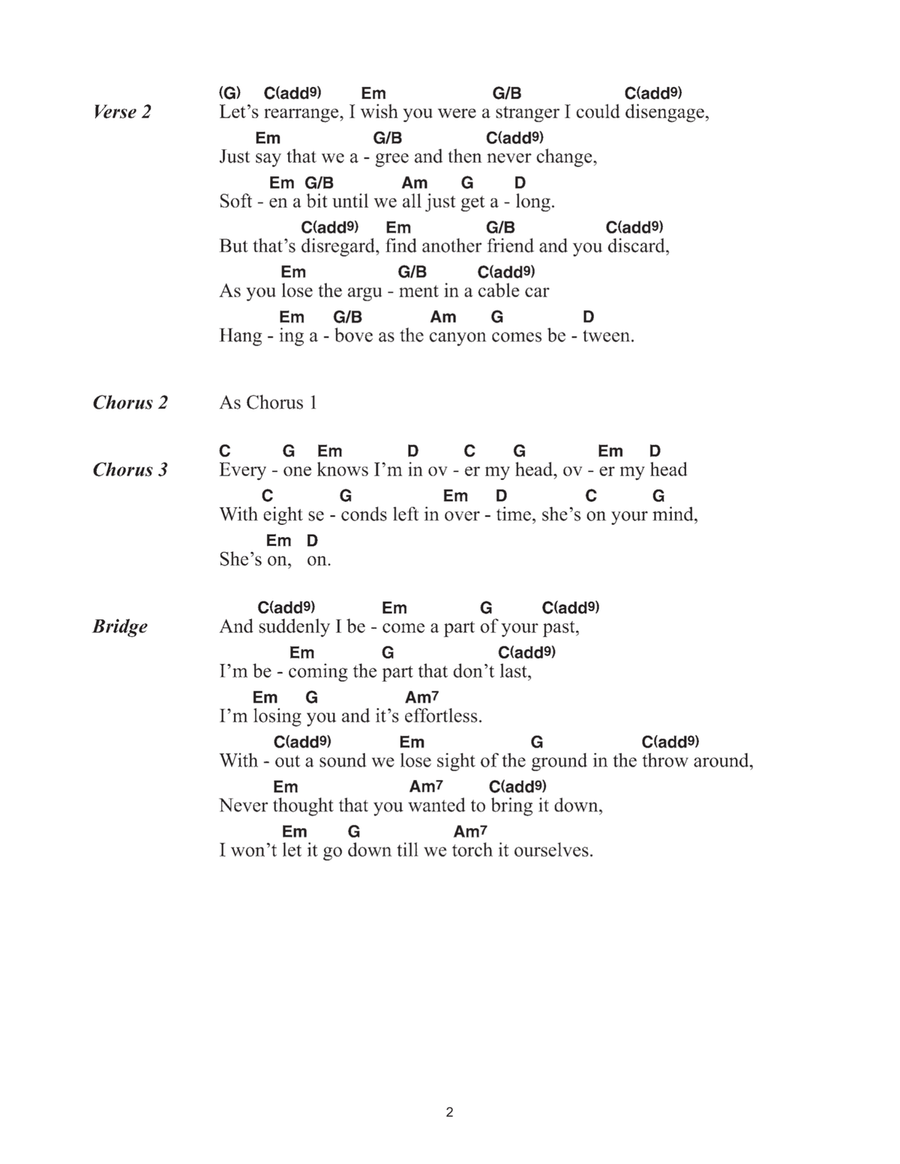 Over My Head (Cable Car) Acoustic Guitar scores gallery preview page 2