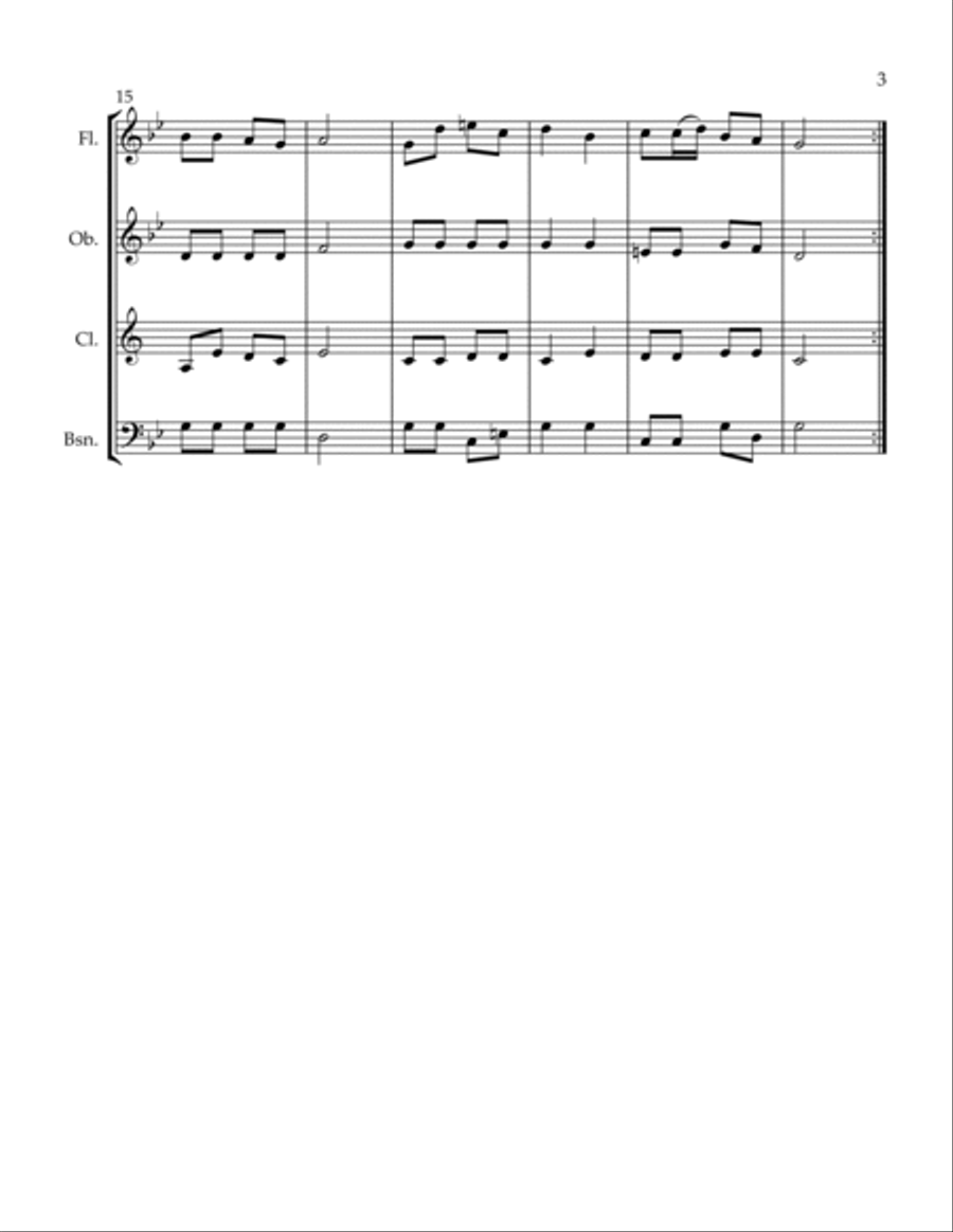 Sing We Now of Christmas Woodwind Quartet scores gallery preview page 3