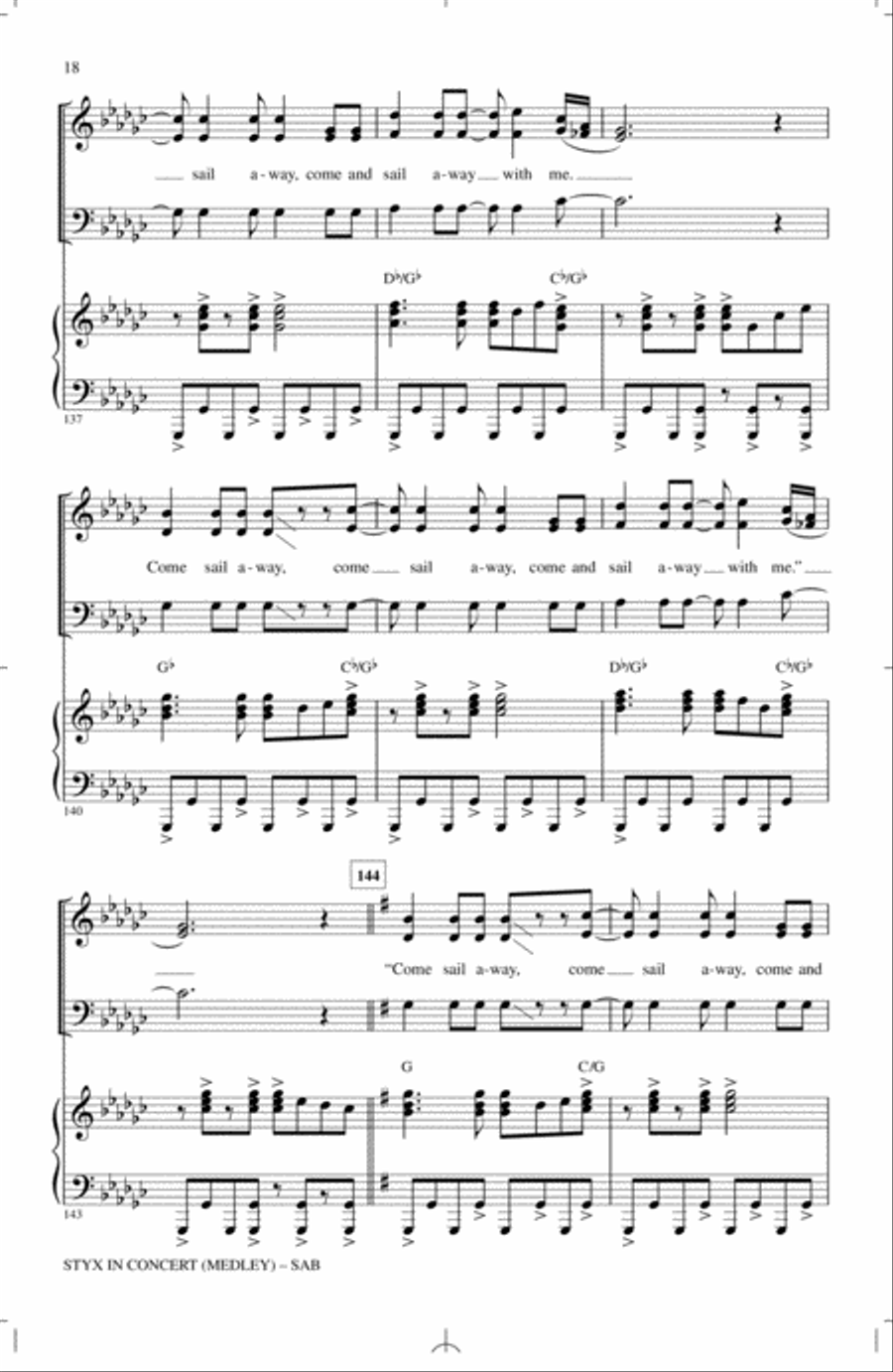 Styx In Concert (Medley) 3-Part scores gallery preview page 17